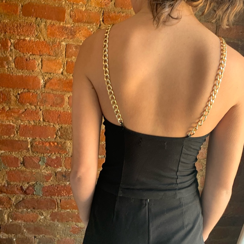 Urban Outfitters gold chain strap low back top